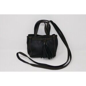 Clever Carriage Company Crossbody Black Leather Pocket Bag